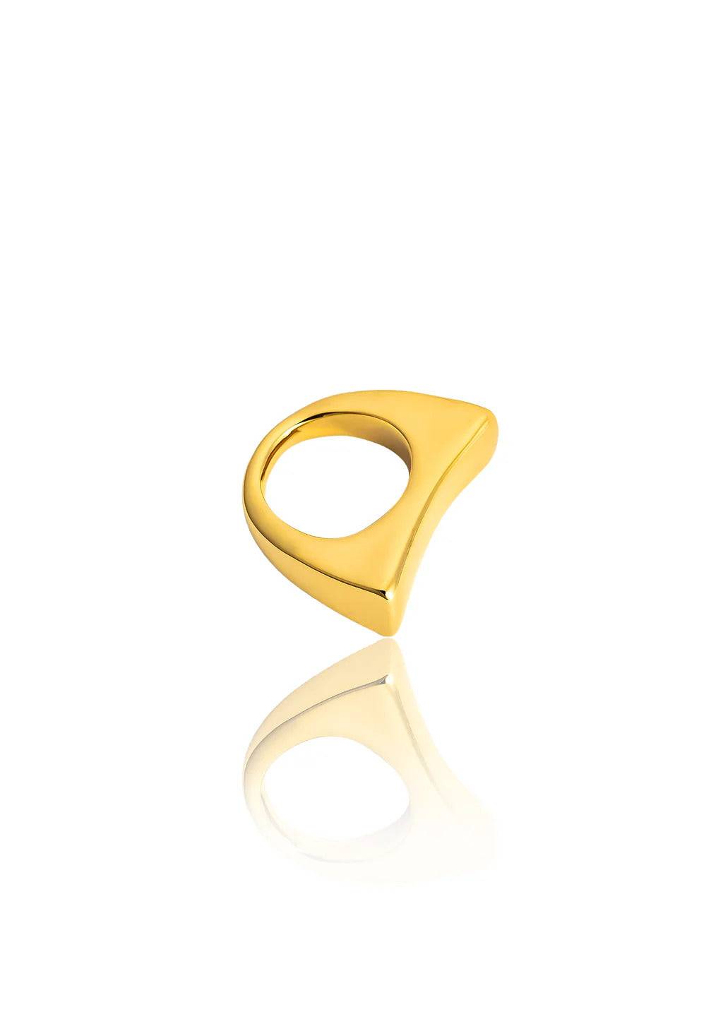 Geometric curved dome shaped 18k gold filled ring from Inaury.com