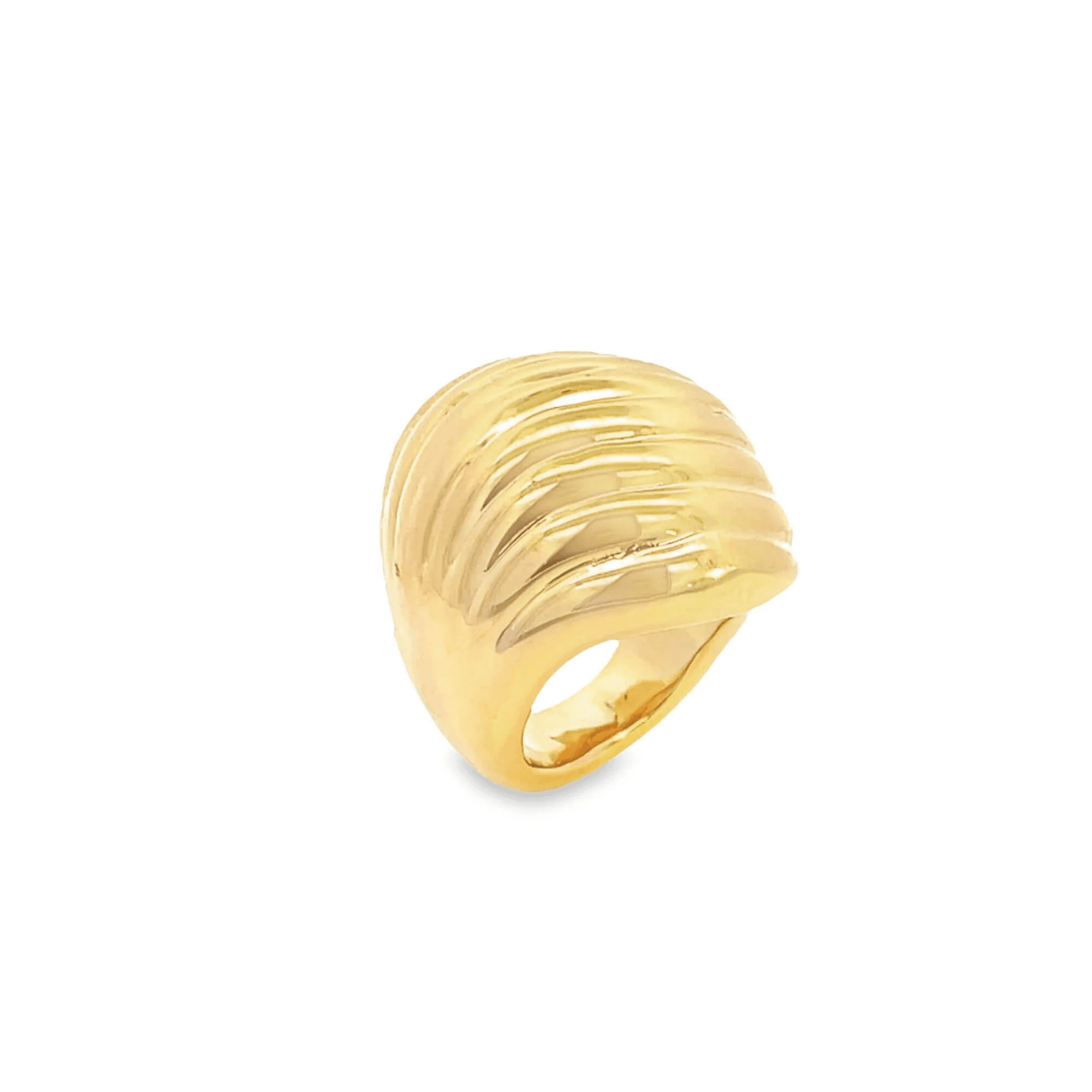 Croissant Wavy Dome Statement Ring in 18K Gold Filled from Inaury.com