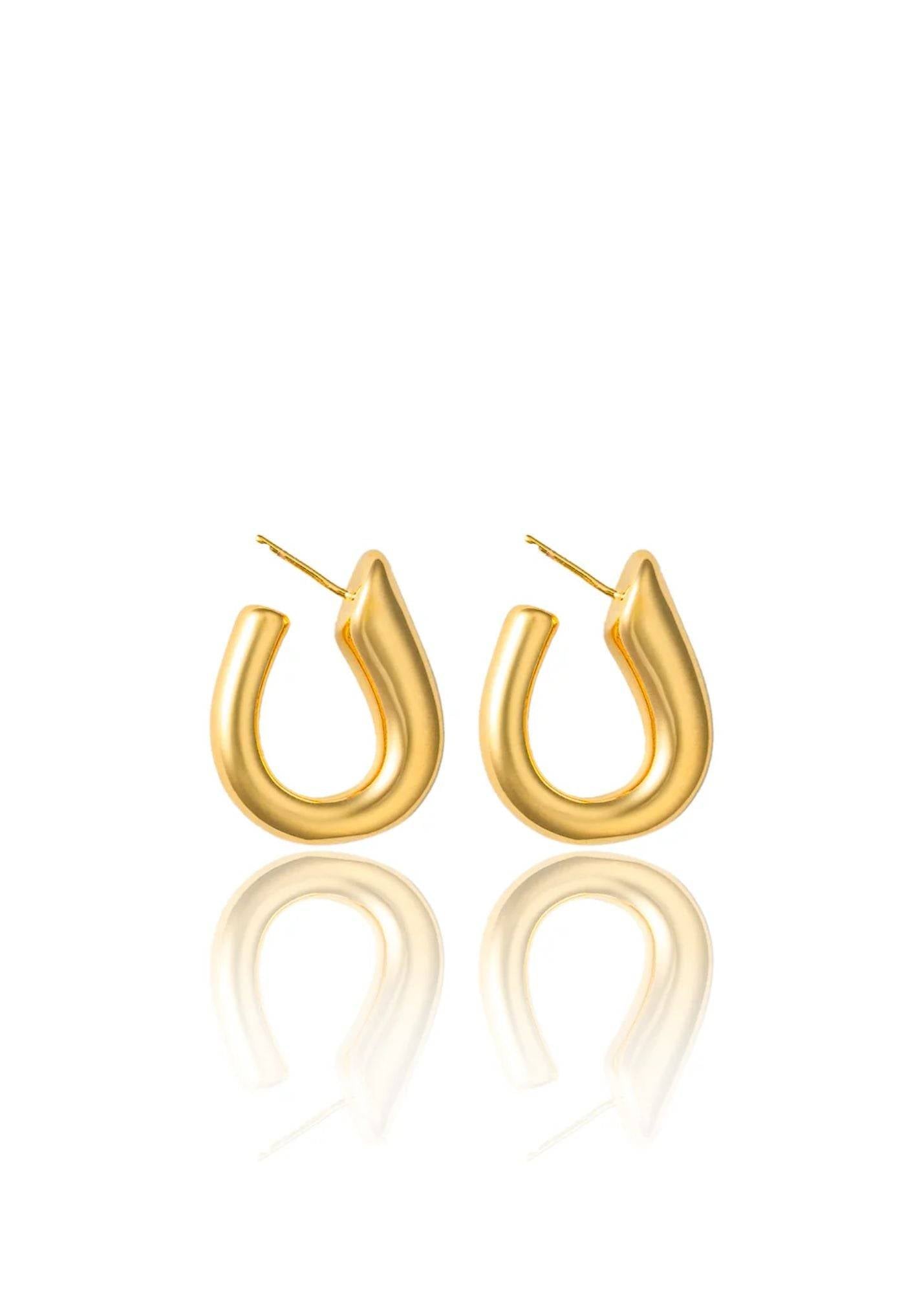 Horseshoe Gold Filled Earrings in 18K Gold Filled with Brass Base from inaury.com