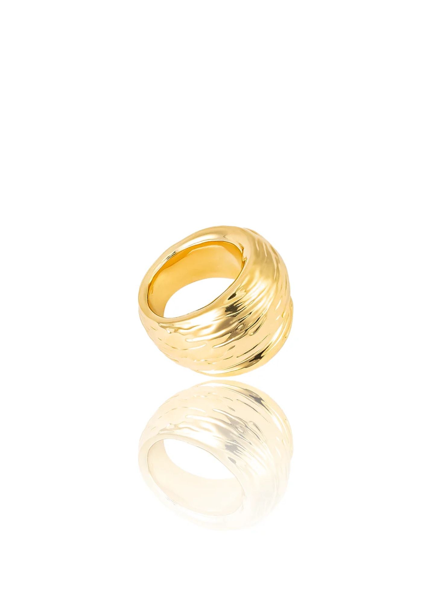 Maximalist Thick Croissant Dome Ring in 18K Gold Filled