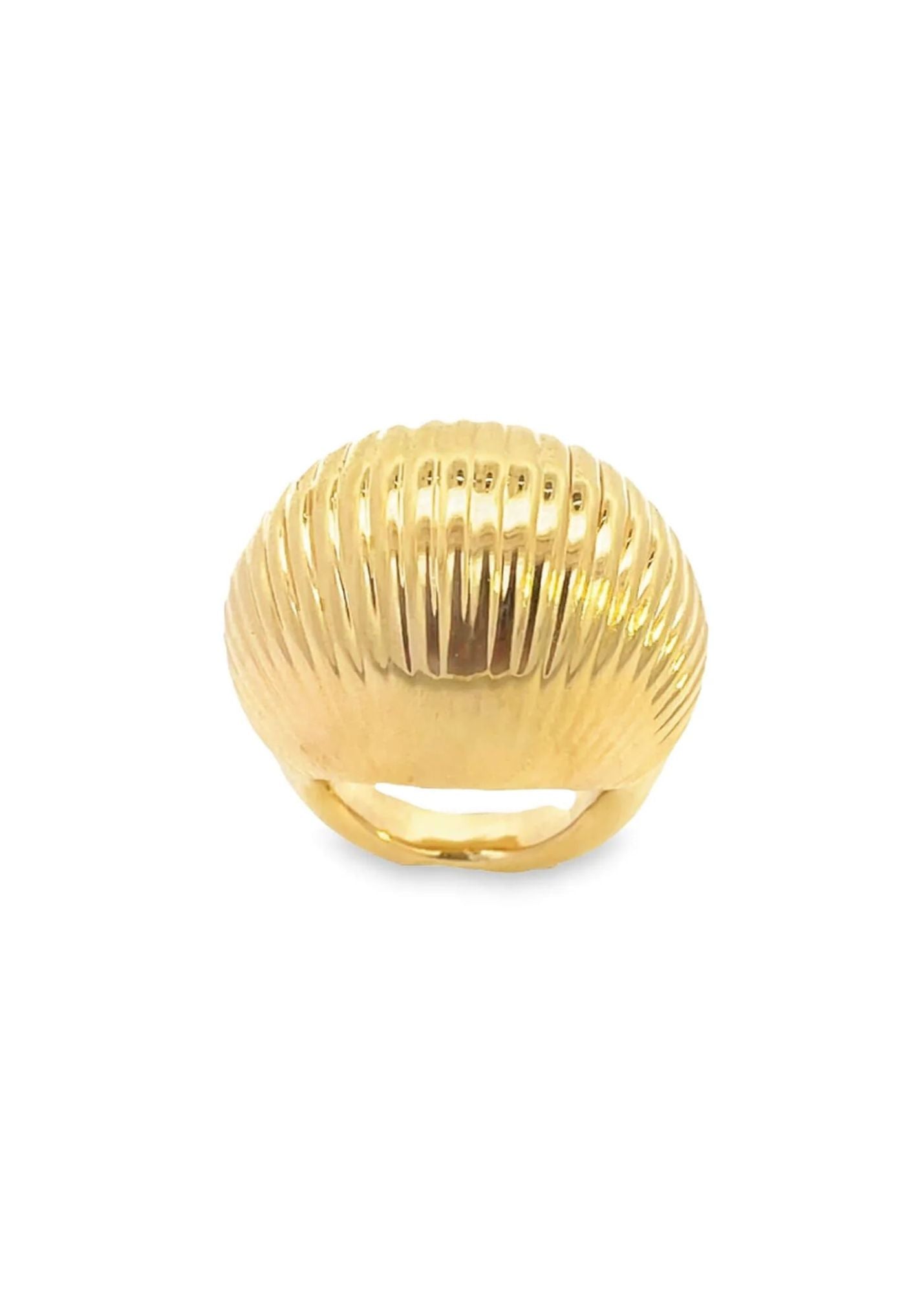Croissant Wavy Dome Statement Ring in 18K Gold Filled from Inaury.com
