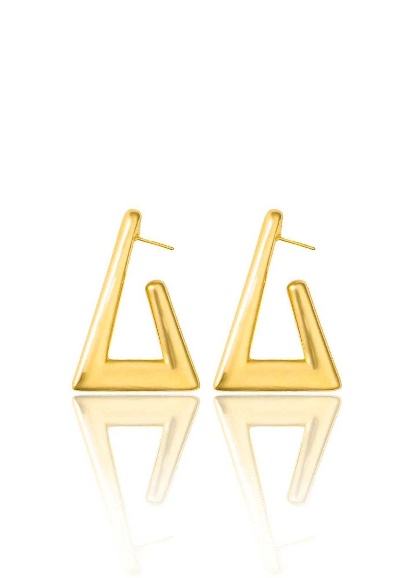 Triangle Gold Filled Statement Dangler Earrings in 18K Gold Filled from Inaury.com