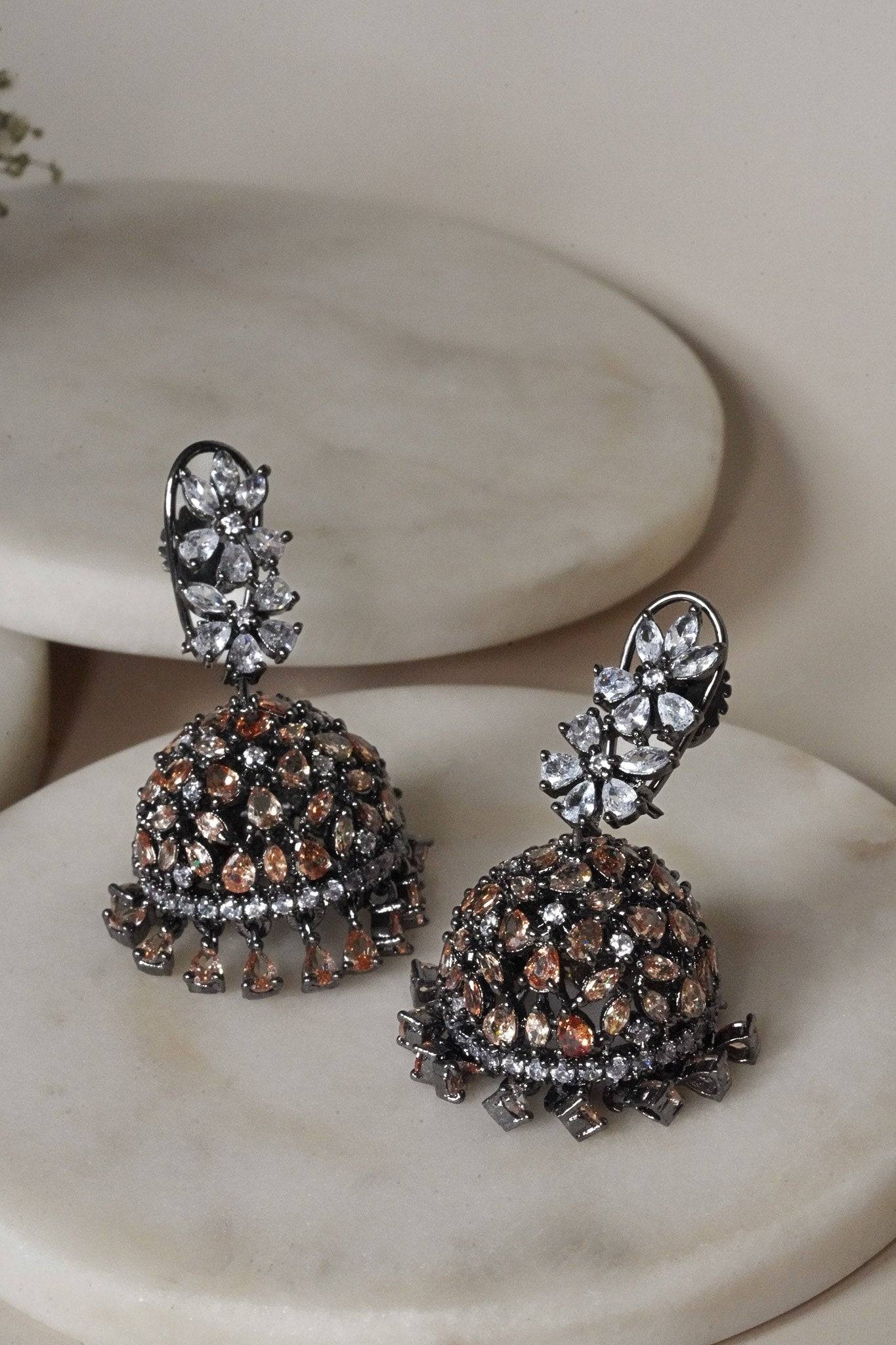 Dariya- AD Jhumka Earrings Jhumkas from Inaury