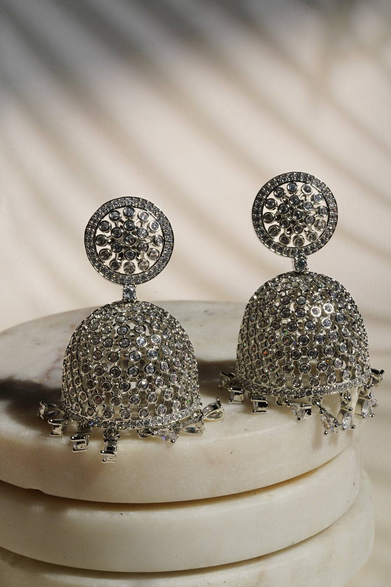 Amazon.com: Saissa Silver Plated Oxidised Metal Temple Jhumka Boho Earrings  Indian Jewelry for Girls Women: Clothing, Shoes & Jewelry